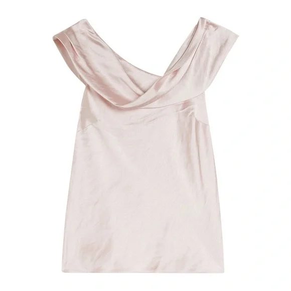 NWT Ted Baker WMB-Deanaah Draped Neck Straight Top in LT- Nude Size 4 - Picture 5 of 7
